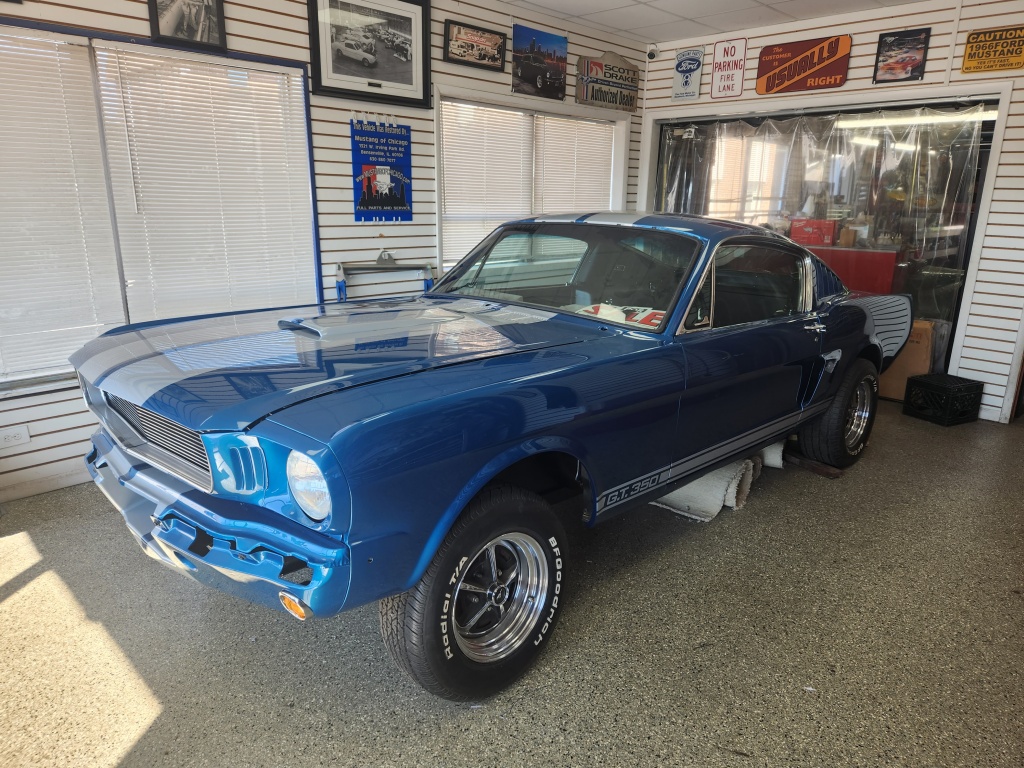 1965 Mustang Fastback GT Roller Project. True "A" code. Vehicle has all new metal with Sapphire Blue